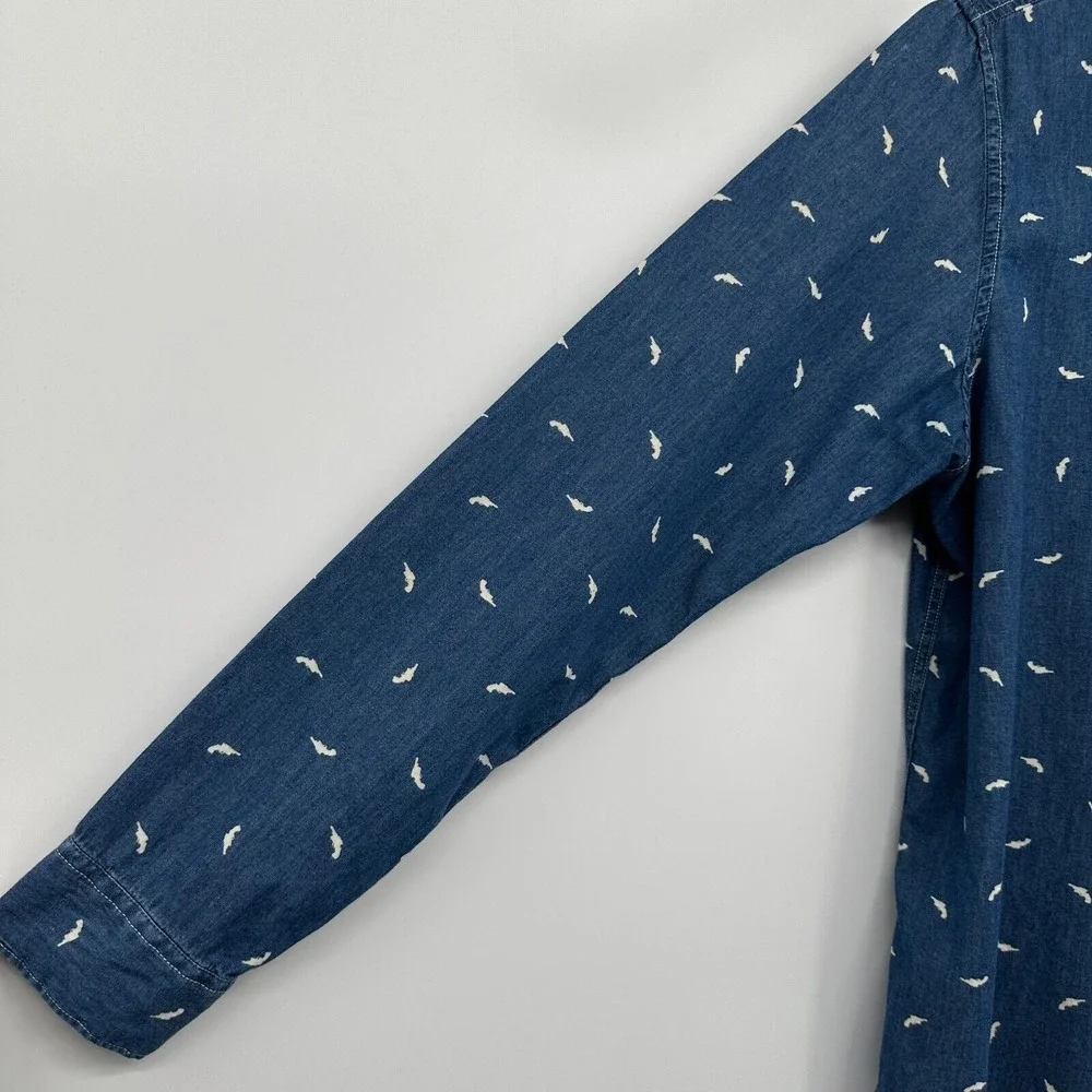 Maison Scotch Top Shirt Blouse Size 3‎ Large Blue Denim Long Sleeve Button Up - Picture 7 of 16